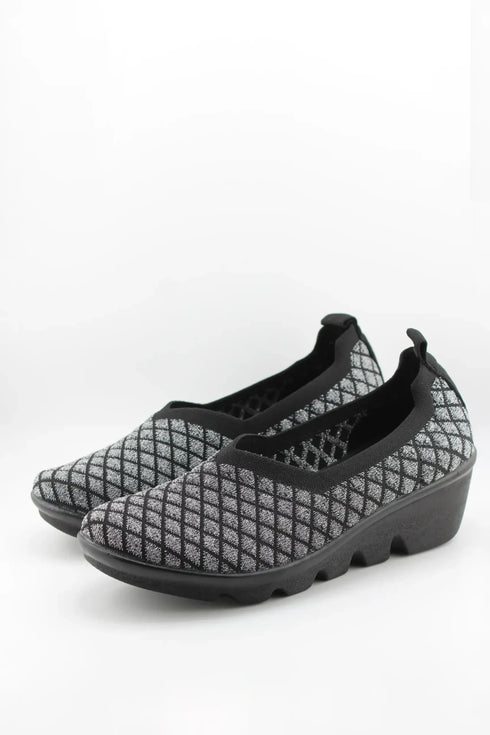 Bernie Mev Quilted Slip-On Wedge Loafers